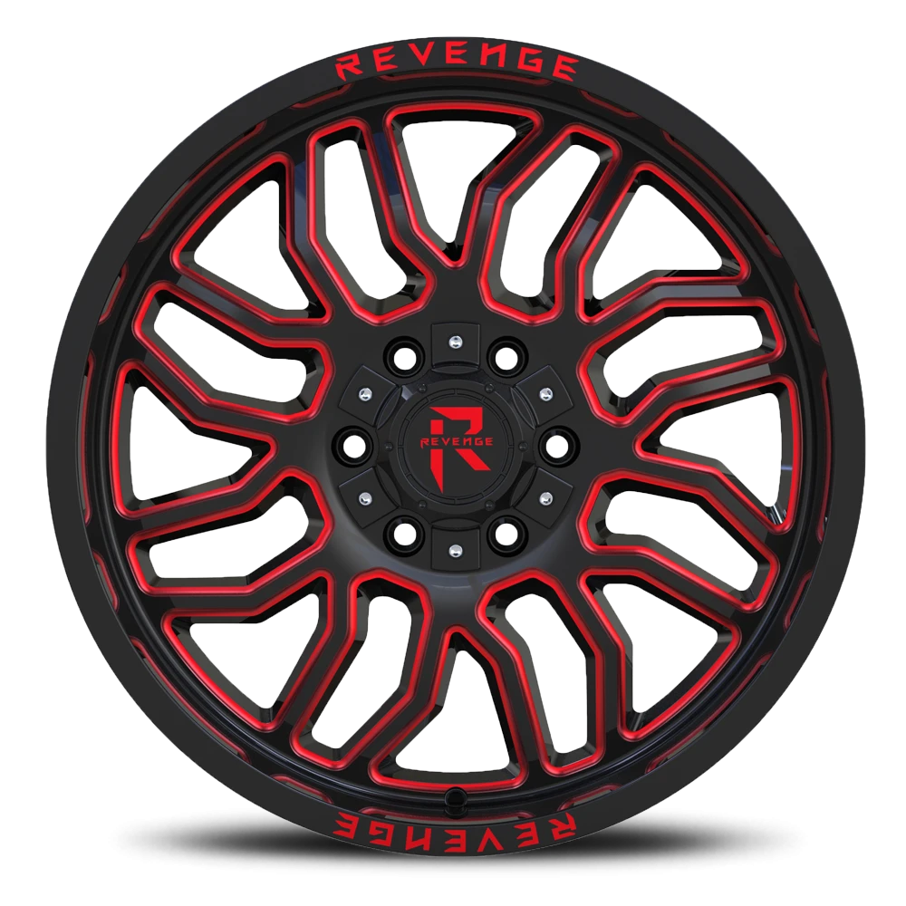 Revenge Offroad RV205 20x9" 6x135mm 108mm CB 0mm Black Red Milled