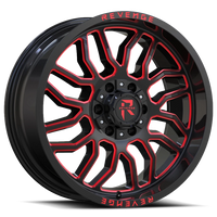 Revenge Offroad RV205 20x10" 8x170mm 125.2mm CB -19mm Black Red Milled