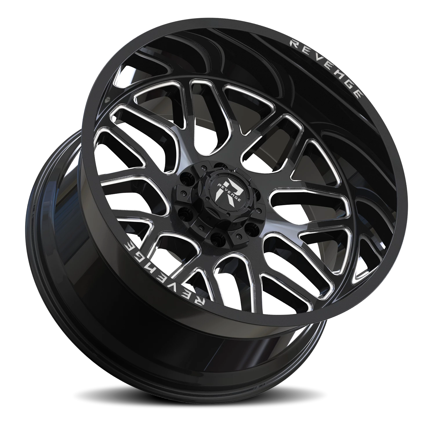 Revenge Offroad RV206 20x12" 8x165.1mm 125.2mm CB -44mm Black Milled