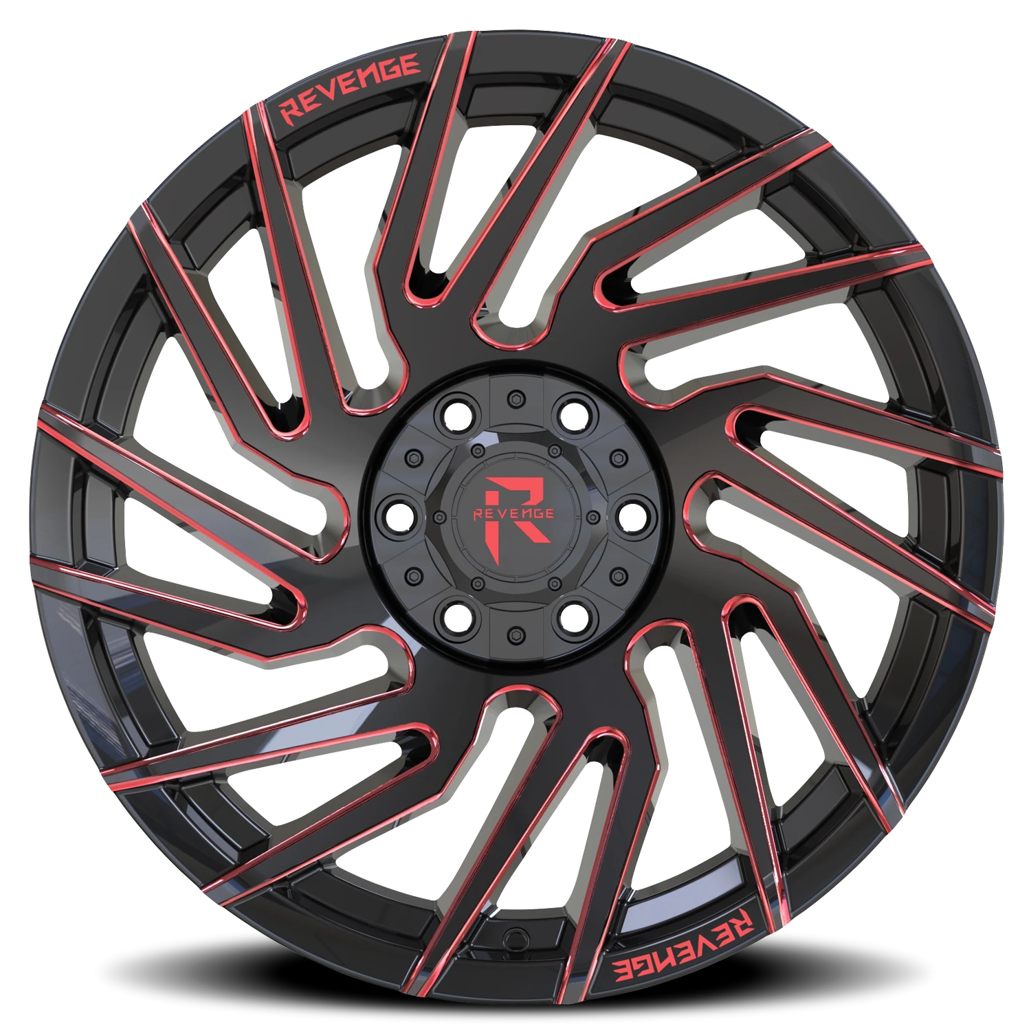 Revenge Offroad RV207 20x9" 6x135mm 106.1mm CB 0mm Black Red Milled