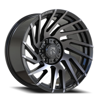 Revenge Offroad RV207 24x10" 6x135mm 106.1mm CB -19mm Gloss Black Machined Titanium Double Dark Tint