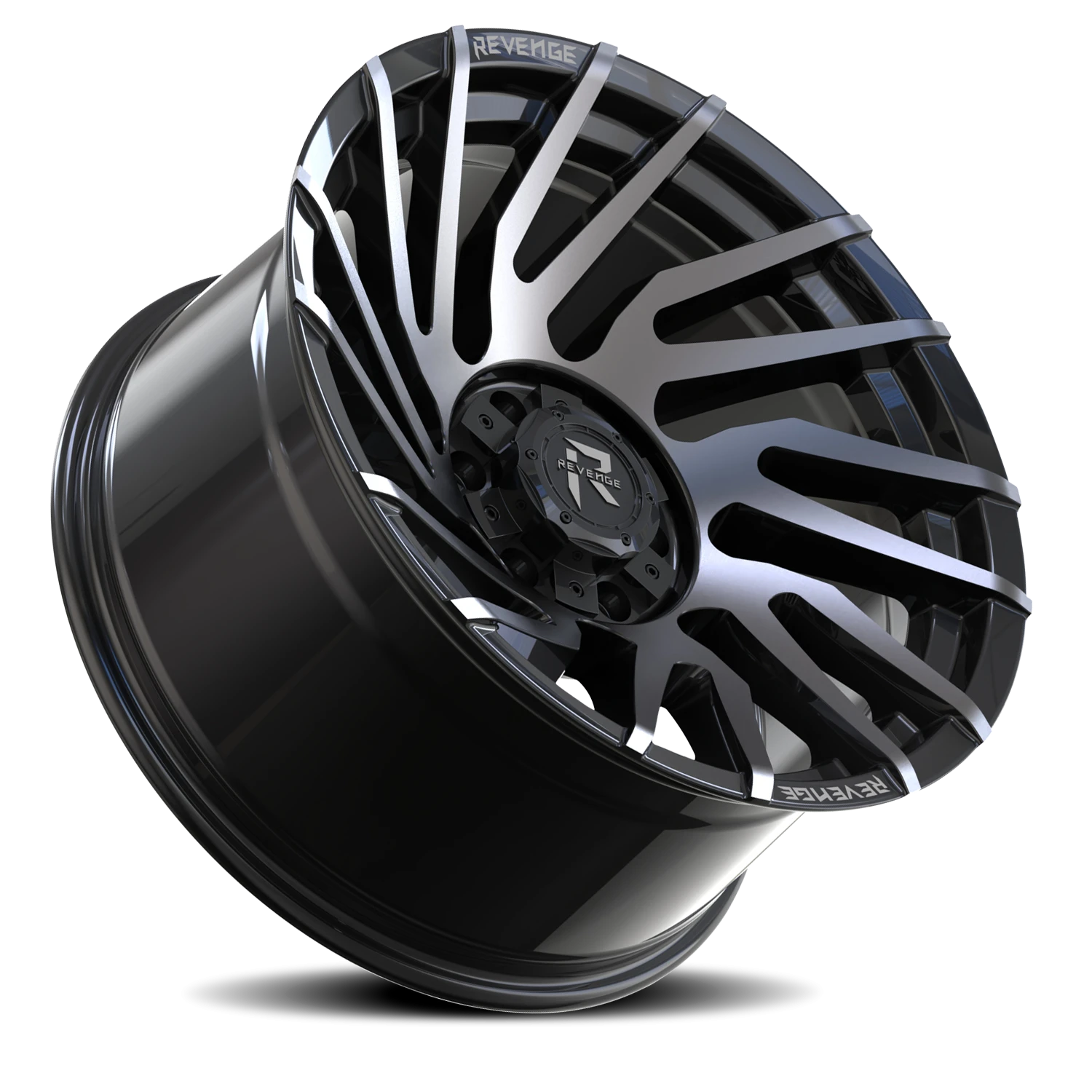 Revenge Offroad RV207 20x10" 6x135mm 106.1mm CB -19mm Gloss Black Machined Titanium Double Dark Tint