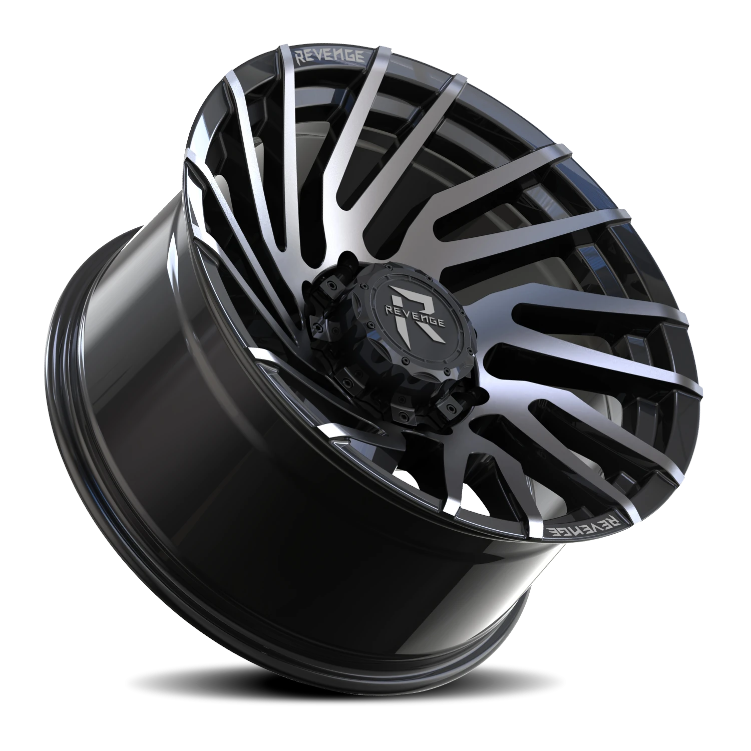 Revenge Offroad RV207 20x10" 8x165.1mm 125.2mm CB -19mm Gloss Black Machined Titanium Double Dark Tint