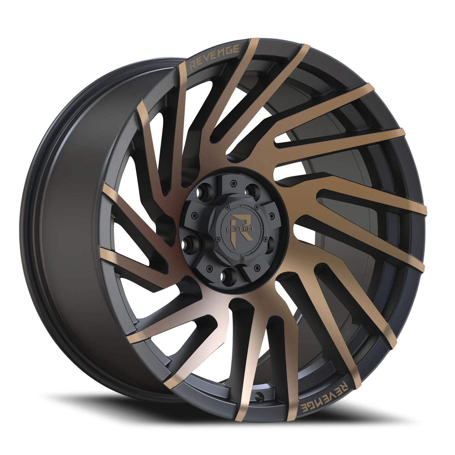 Revenge Offroad RV207 22x10" 5x127mm 87.1mm CB -19mm Satin Bronze Bronze Machined-Double Dark Tint