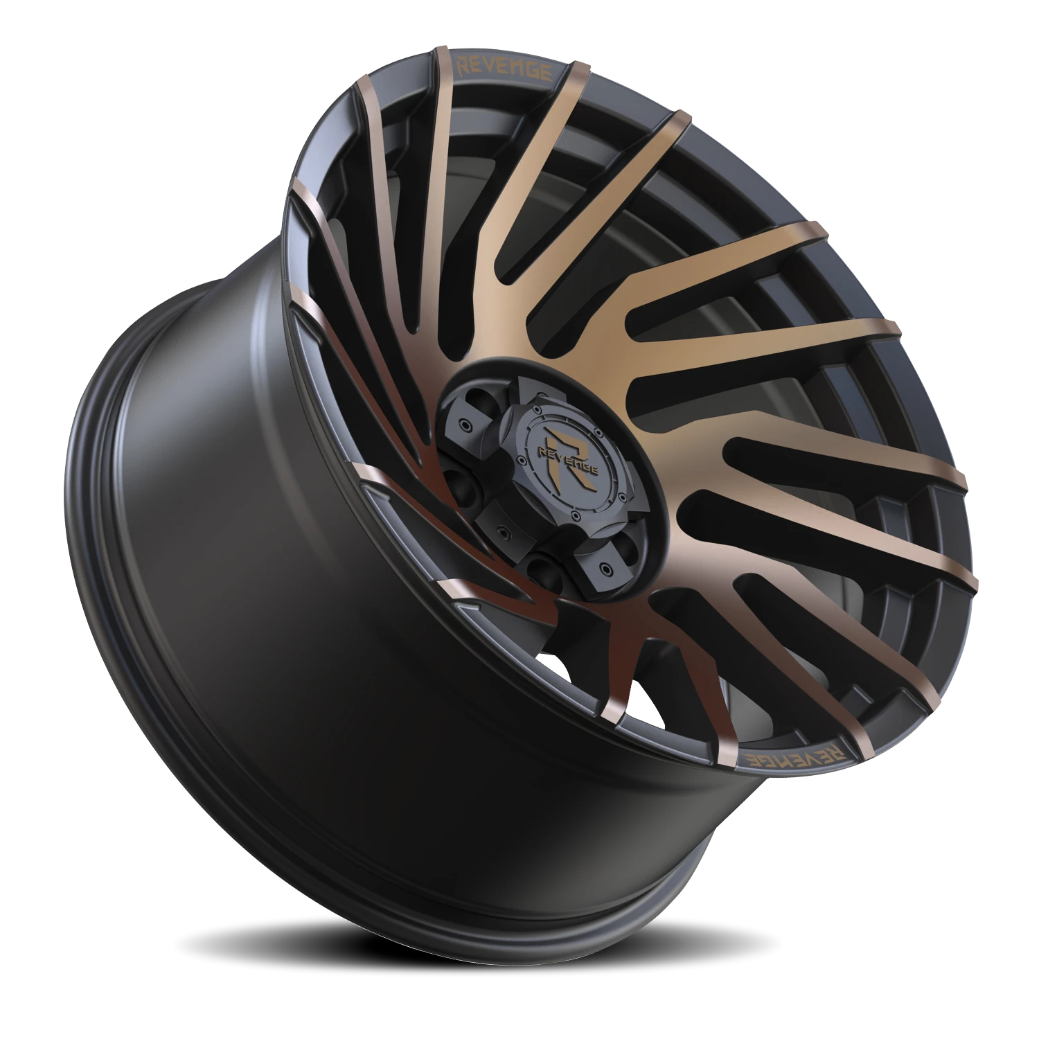 Revenge Offroad RV207 24x10" 5x127mm 87.1mm CB -19mm Satin Bronze Bronze Machined-Double Dark Tint