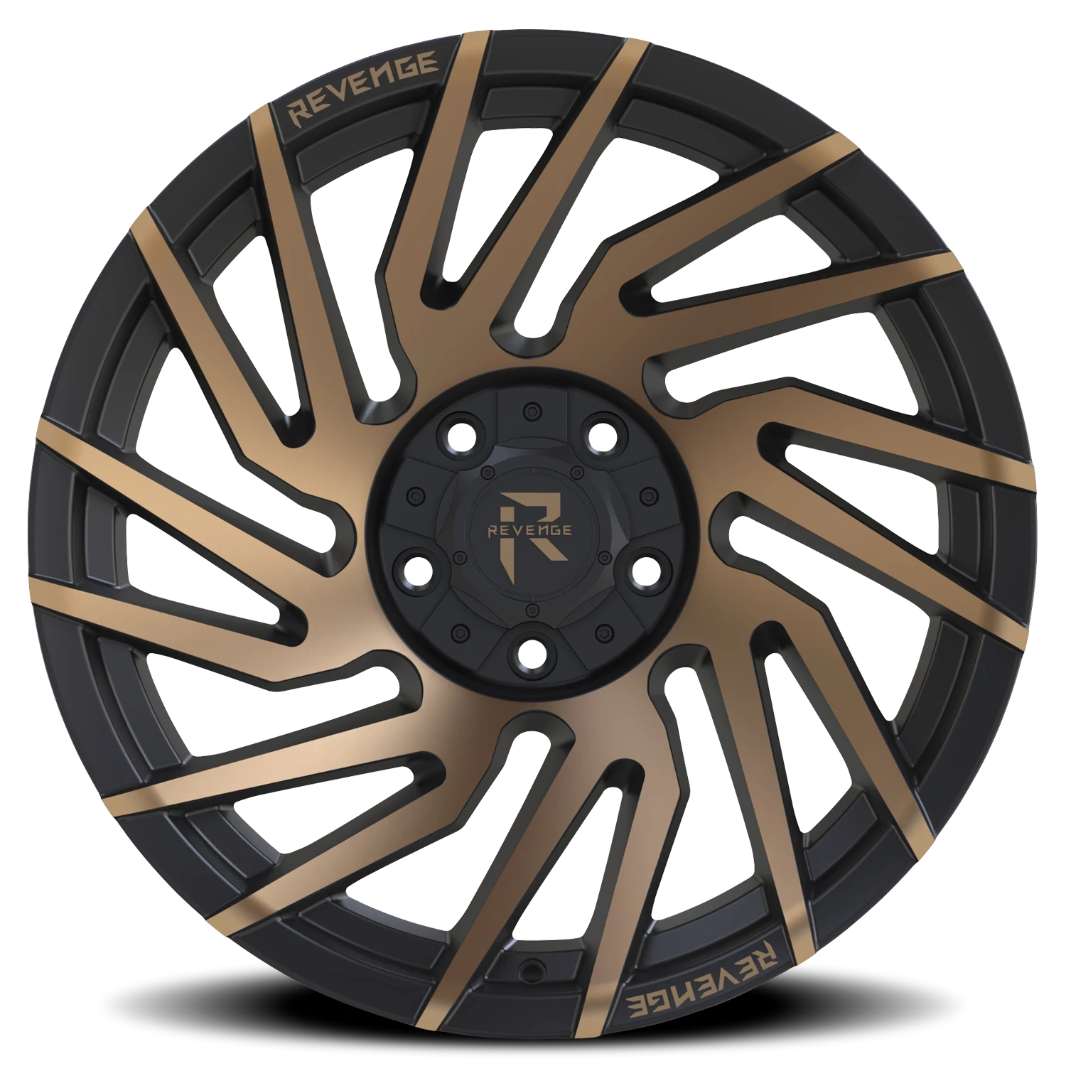 Revenge Offroad RV207 20x10" 5x127mm 87.1mm CB -19mm Satin Bronze Bronze Machined-Double Dark Tint