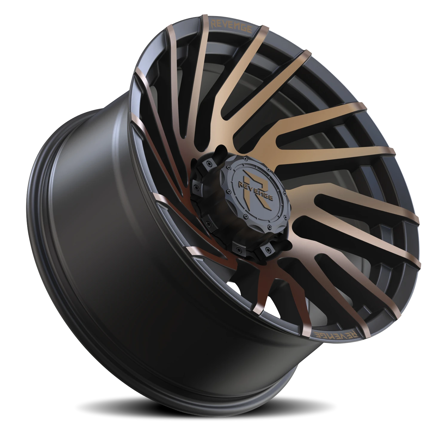 Revenge Offroad RV207 22x10" 8x180mm 125.2mm CB -19mm Satin Bronze Bronze Machined-Double Dark Tint