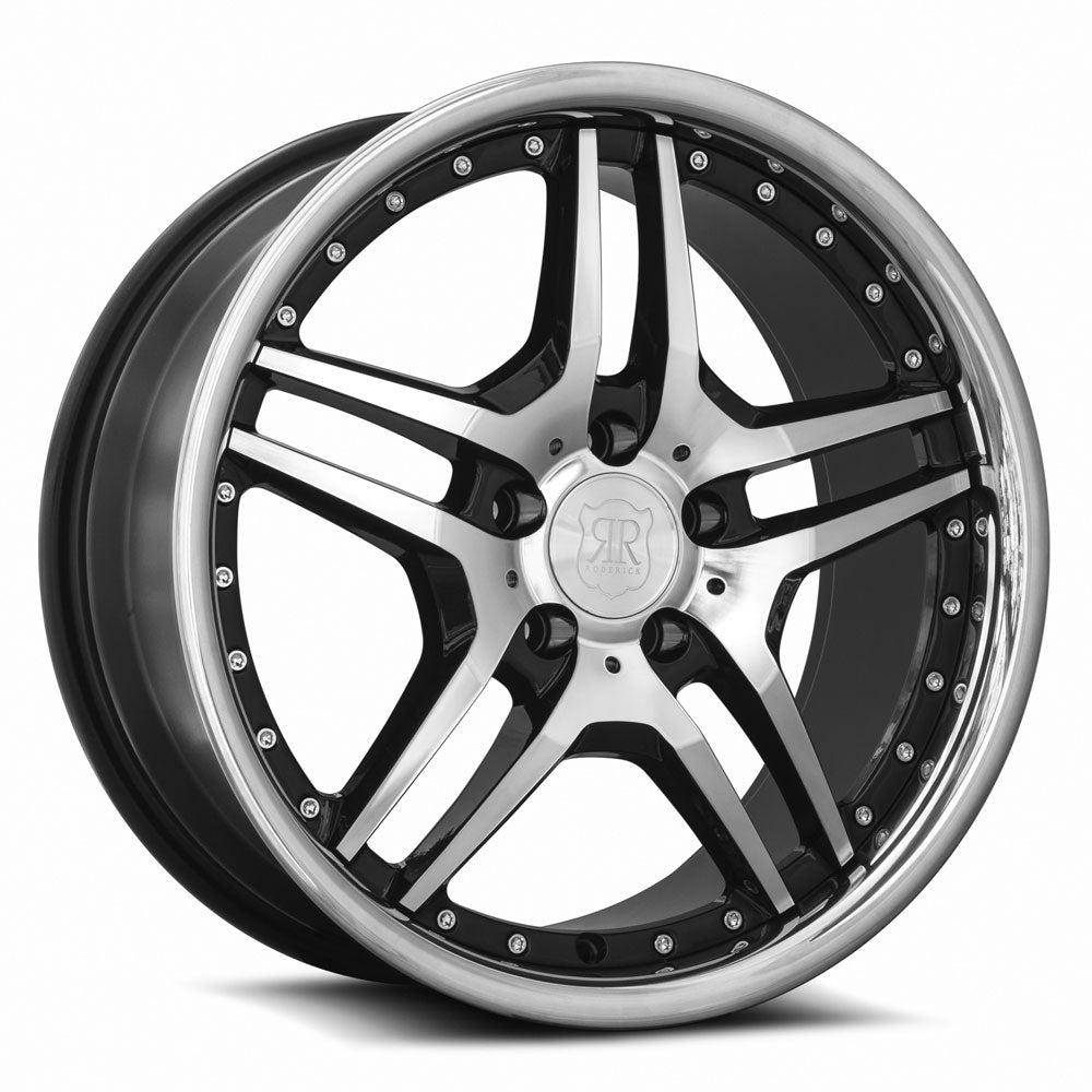 MRR RW2 18x8 35 5x114.3mm 73.1mm Black w/ Stainless Lip