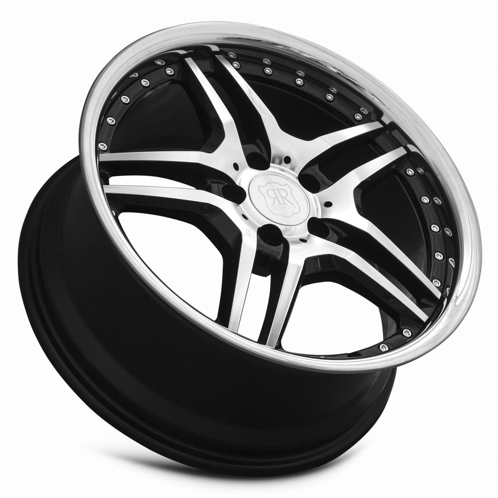 MRR RW2 18x8 35 5x114.3mm 73.1mm Black w/ Stainless Lip