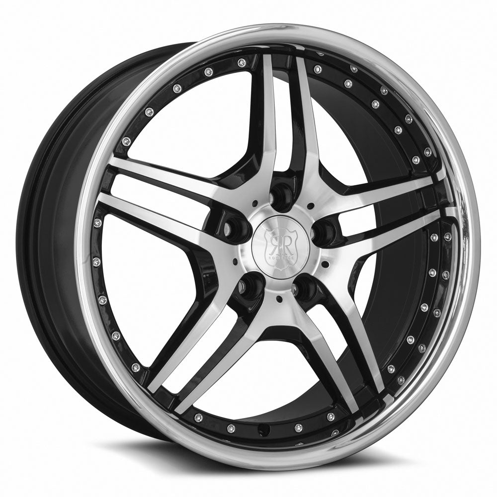 MRR RW2 19x8.5 35 5x120mm 72.6mm Black w/ Stainless Lip