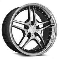 MRR RW2 19x9.5 25 5x120mm 72.6mm Black w/ Stainless Lip