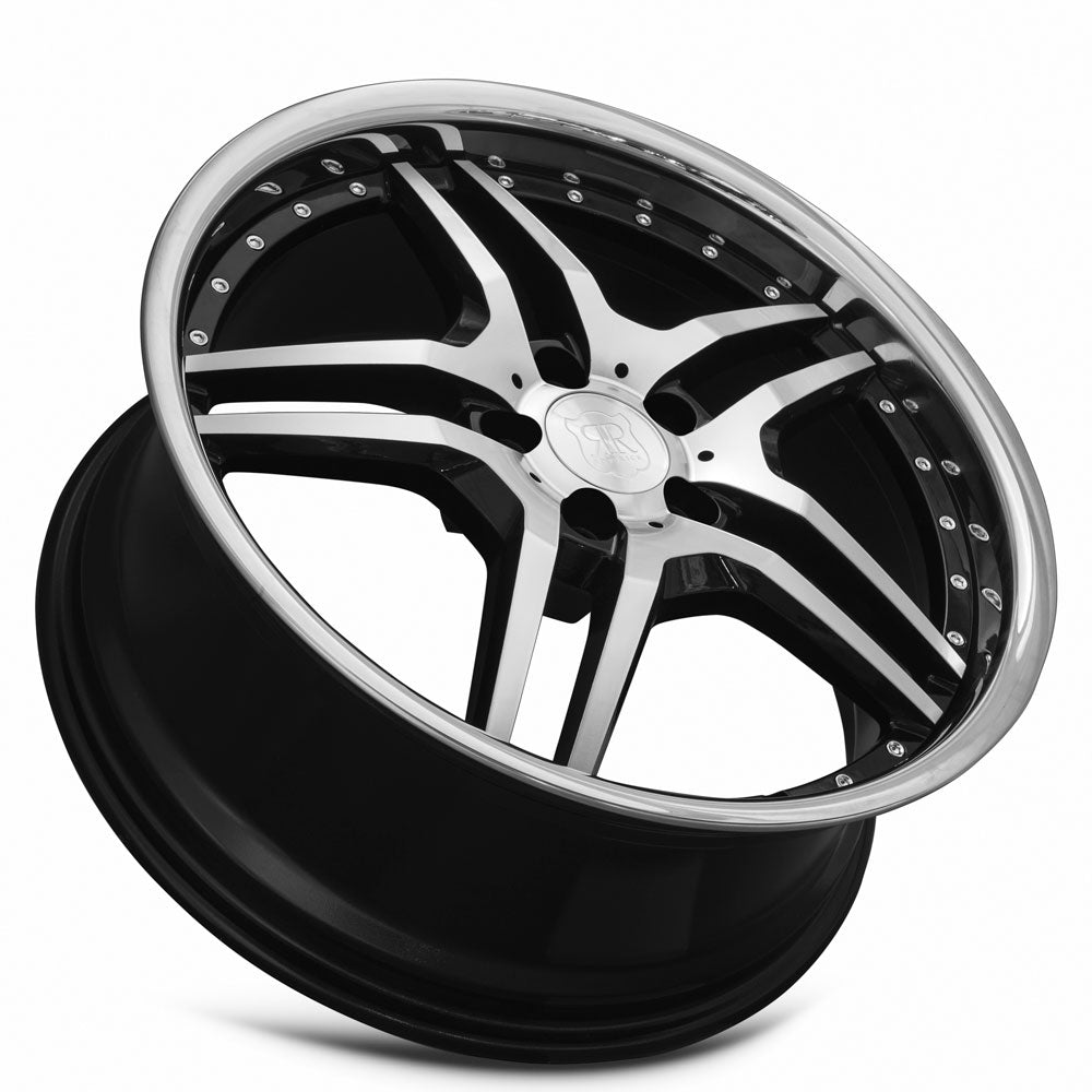 MRR RW2 20x8.5 35 5x120mm 72.6mm Black w/ Stainless Lip