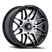 MSA Radar UTV 14x7" 4x156mm 115.1mm CB -47mm Gloss Black Machined Face