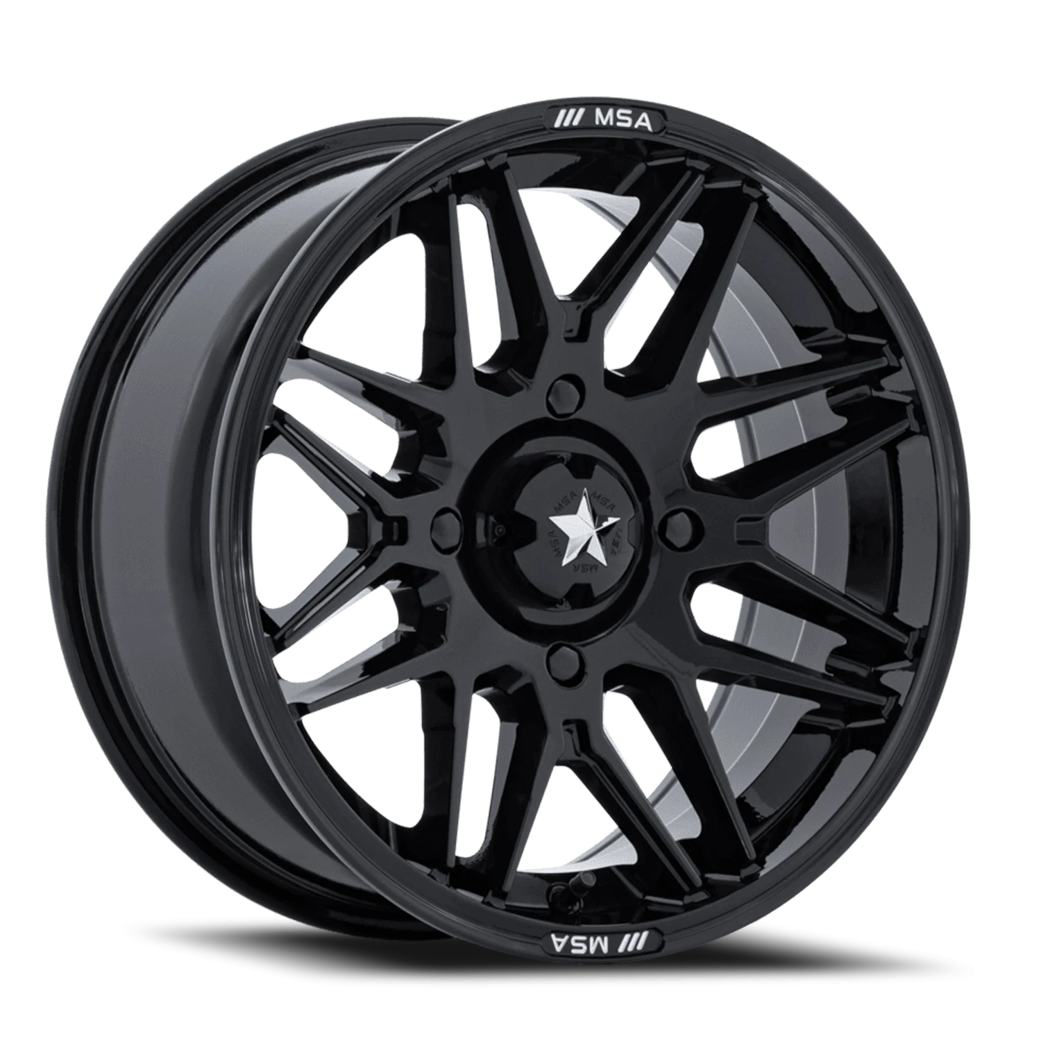MSA Radar UTV 14x7" 4x156mm 115.1mm CB -47mm Gloss Black