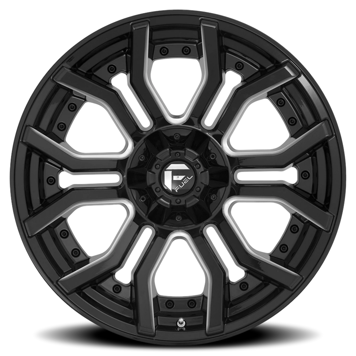Fuel Rage 22x10 -18 6x135mm 106.1mm Gloss Black Milled
