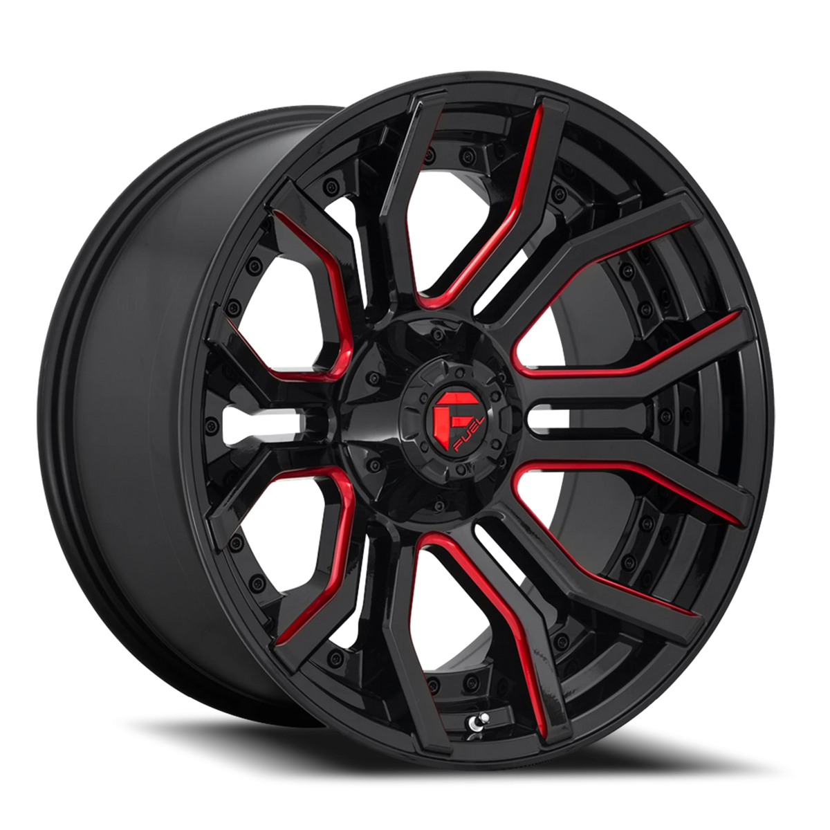 Fuel Rage 24x12 -44 8x170mm 125.1mm Gloss Black Red Tinted Clear