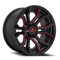 Fuel Rage 24x12 -44 5x127mm 87.1mm Gloss Black Red Tinted Clear
