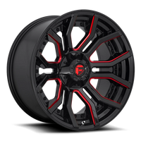 Fuel Rage 20x9" 5x127mm 87.1mm CB +1mm Gloss Black Red Tinted Clear