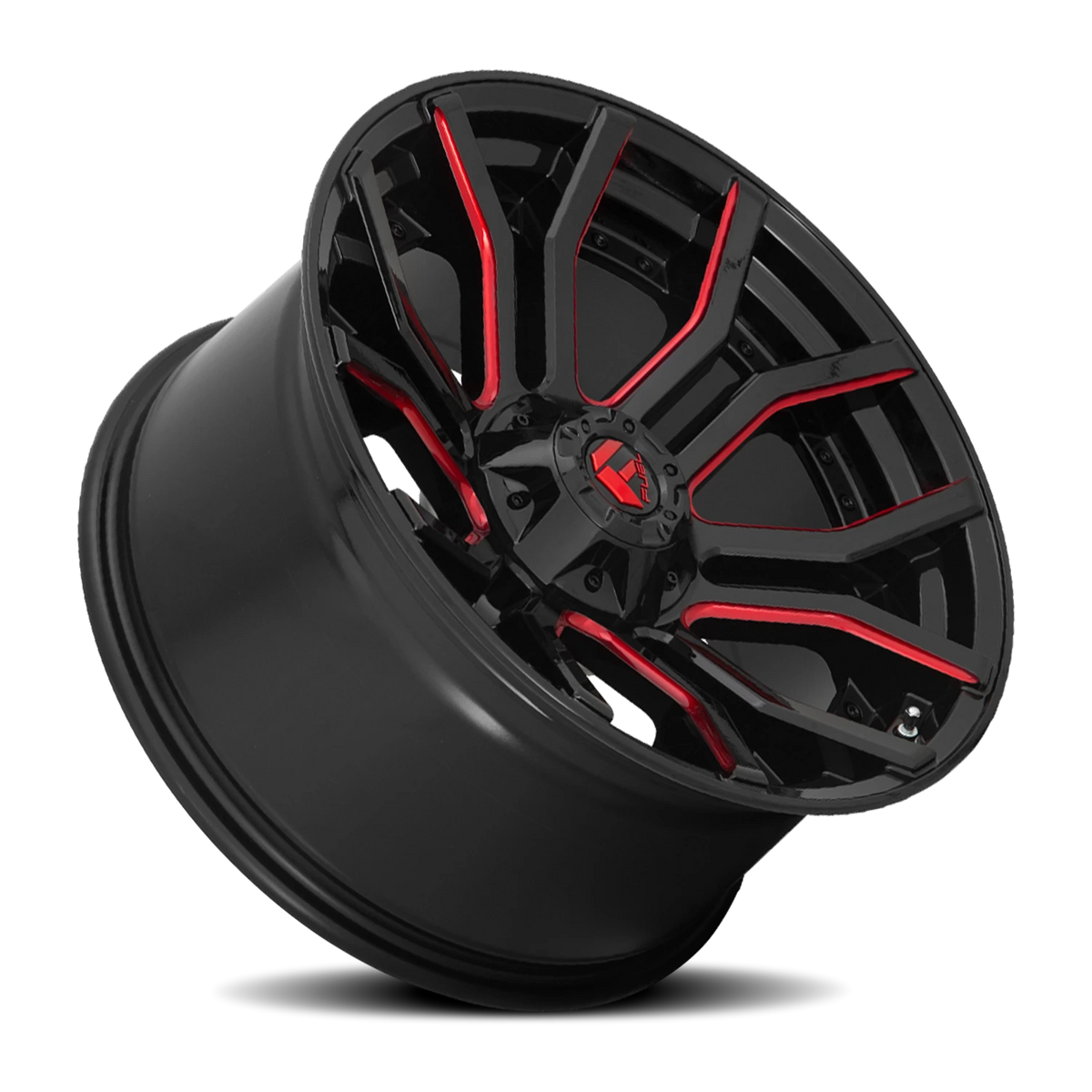 Fuel Rage 24x12 -44 8x165.1mm 125.2mm Gloss Black Red Tinted Clear