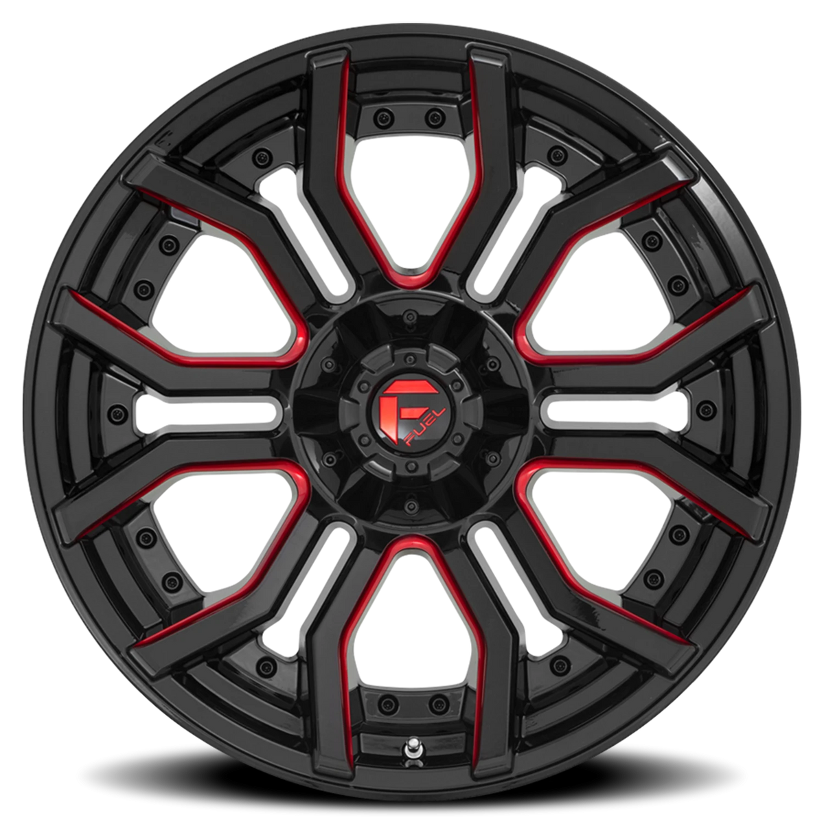 Fuel Rage 24x12 -44 5x127mm 87.1mm Gloss Black Red Tinted Clear