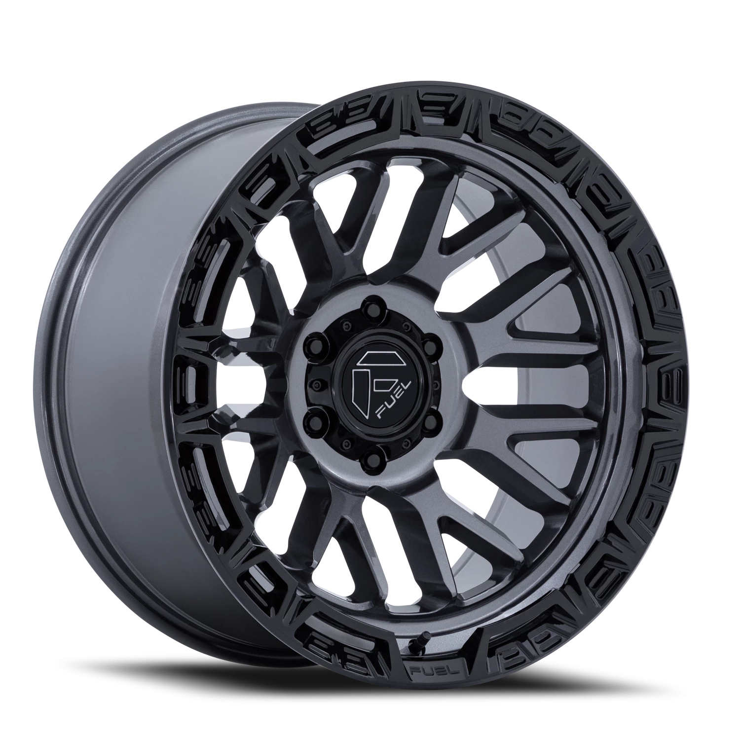 Fuel Rail 20x10" 5x127mm 71.5mm CB -18mm Gloss Gunmetal Gloss Black Lip