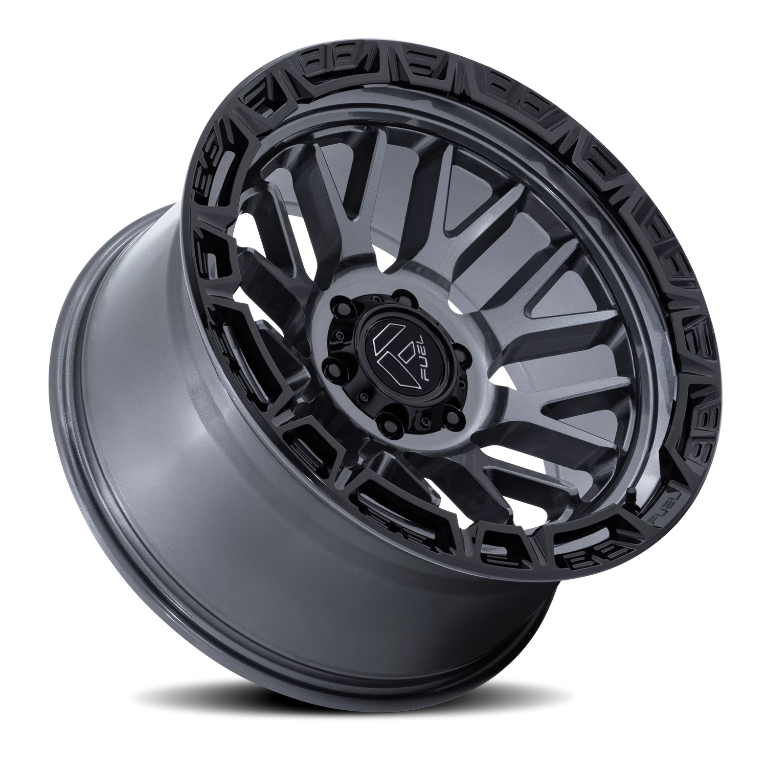 Fuel Rail 20x10" 5x127mm 71.5mm CB -18mm Gloss Gunmetal Gloss Black Lip