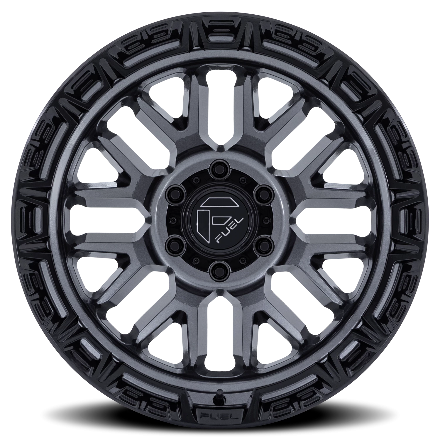 Fuel Rail 20x10" 5x127mm 71.5mm CB -18mm Gloss Gunmetal Gloss Black Lip