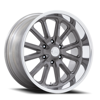 US Mags Rambler 6 20x8" 6x139.7mm 78.1mm CB +1mm Matte Gunmetal Diamond Cut Lip