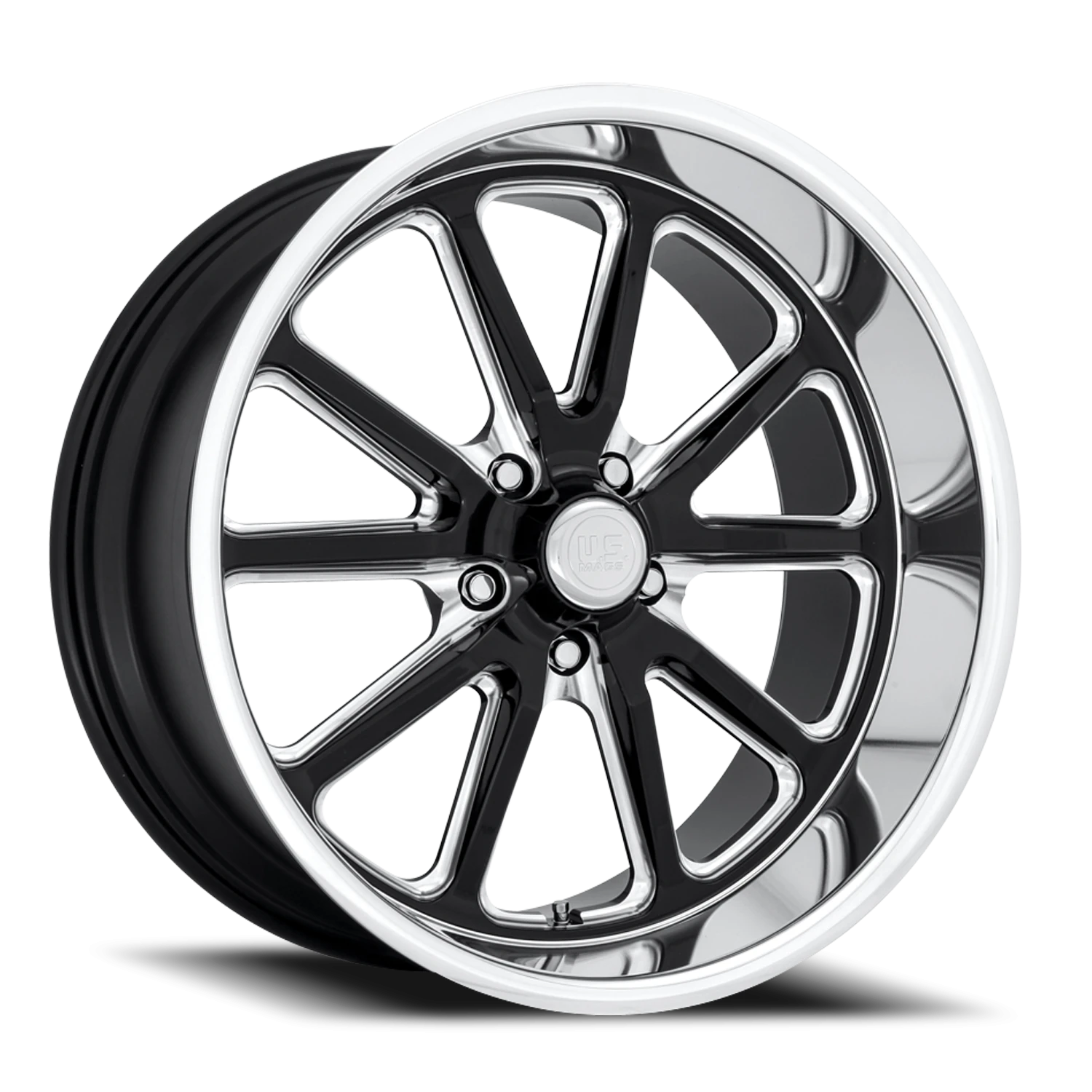 US Mags Rambler 18x9.5" 5x127mm 78.1mm CB +1mm Gloss Black Milled