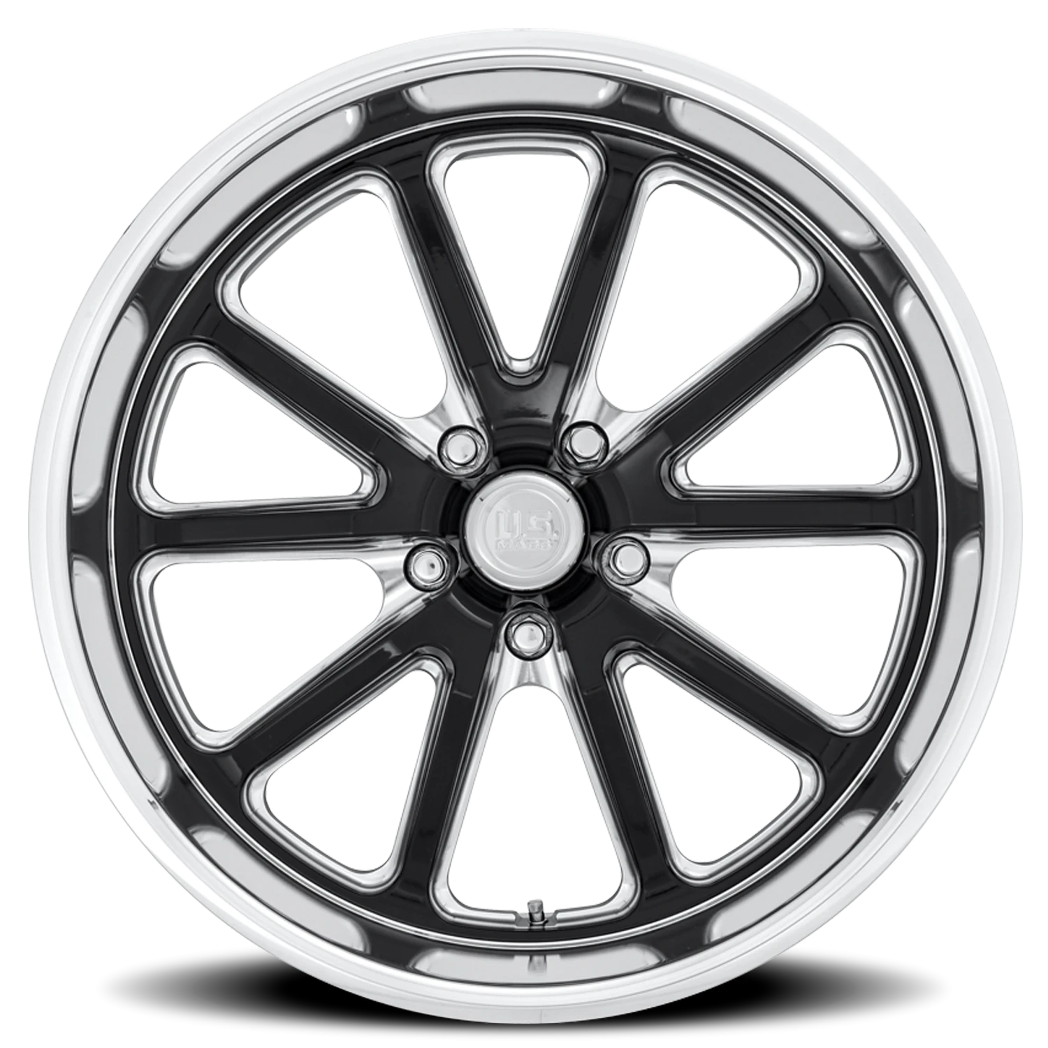 US Mags Rambler 17x8" 5x120.65mm 72.56mm CB +1mm Gloss Black Milled