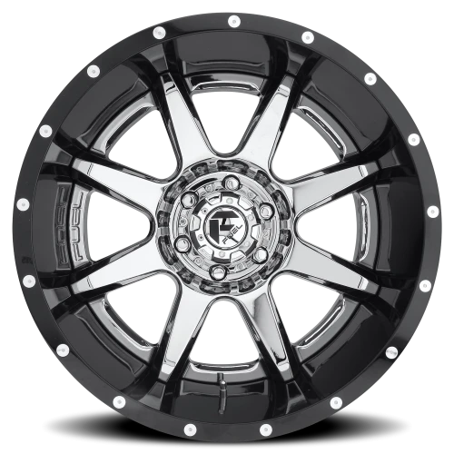 Fuel Rampage 20x12 -44 8x180mm 124.2mm Chrome Gloss Black Lip
