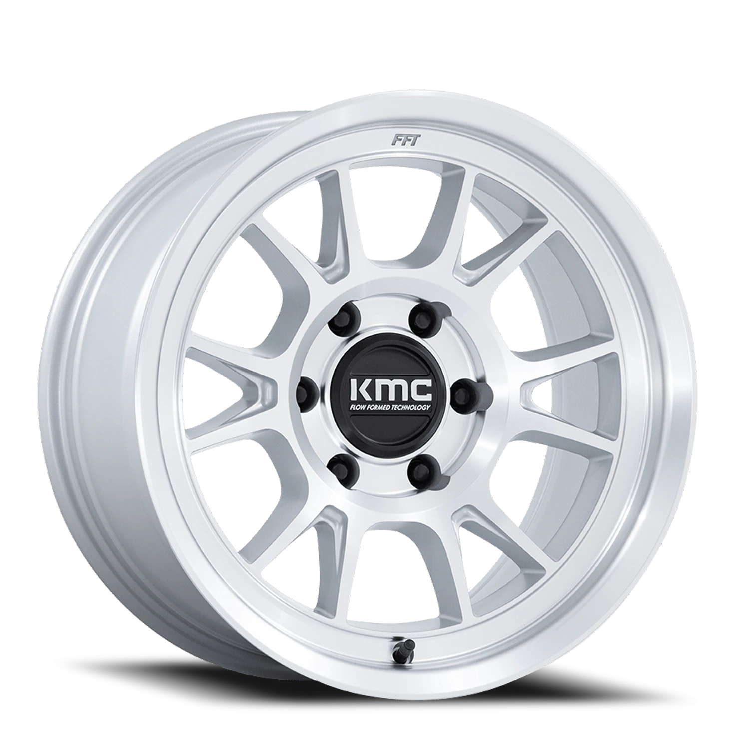 KMC Range 17x8.5" 6x139.7mm 106.1mm CB -10mm Gloss Silver Machined Face