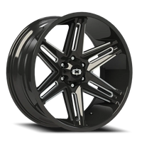 Vision 363 22x10 -19 6x135mm 87.1mm Gloss Black Milled Spokes