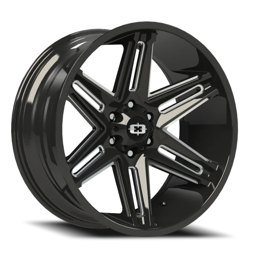 Vision 363 22x10 -19 6x135mm 87.1mm Gloss Black Milled Spokes