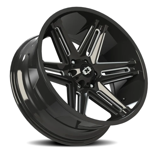 Vision 363 22x10 -19 6x139.7mm 106.2mm Gloss Black Milled Spokes
