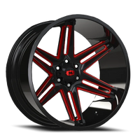 Vision 363 22x10 -19 6x135mm 87.1mm Gloss Black Milled Spokes-Red Tint