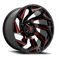 Fuel Reaction 22x10 -18 8x170mm 125.1mm Gloss Black Milled-Red Tint