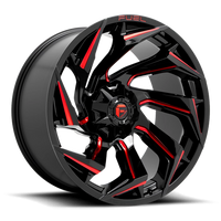 Fuel Reaction 20x10" 8x165.1mm 125.2mm CB -18mm Gloss Black Milled-Red Tint