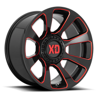 XD Series Reactor 20x10" 5x139.7mm 110.1mm CB -18mm Gloss Black Milled-Red Tint