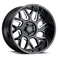 Black Rhino Reaper 20x11.5" 5x127mm 71.6mm CB -44mm Gloss Black Milled Spokes