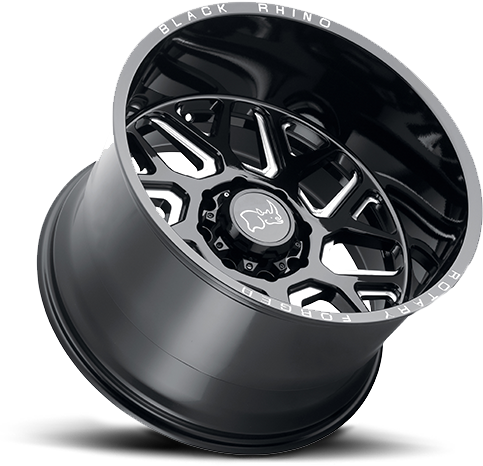 Black Rhino Reaper 20x11.5" 5x127mm 71.6mm CB -44mm Gloss Black Milled Spokes