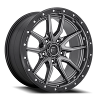 Fuel Rebel 18x9" 5x150mm 110.2mm CB +20mm Matte Gunmetal Black Bead Ring