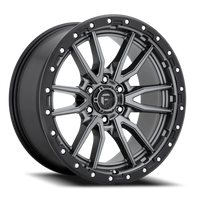Fuel Rebel 17x9" 6x135mm 87.1mm CB +1mm Matte Gunmetal Black Bead Ring