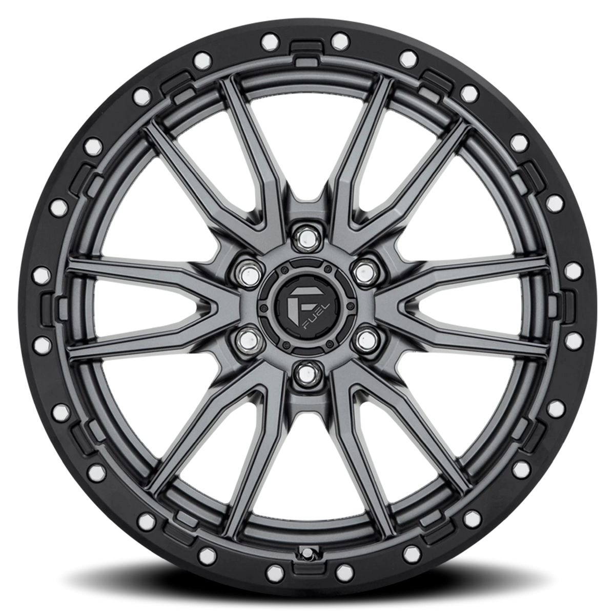 Fuel Rebel 18x9 +20 6x120mm 67.06mm Matte Gunmetal Black Bead Ring