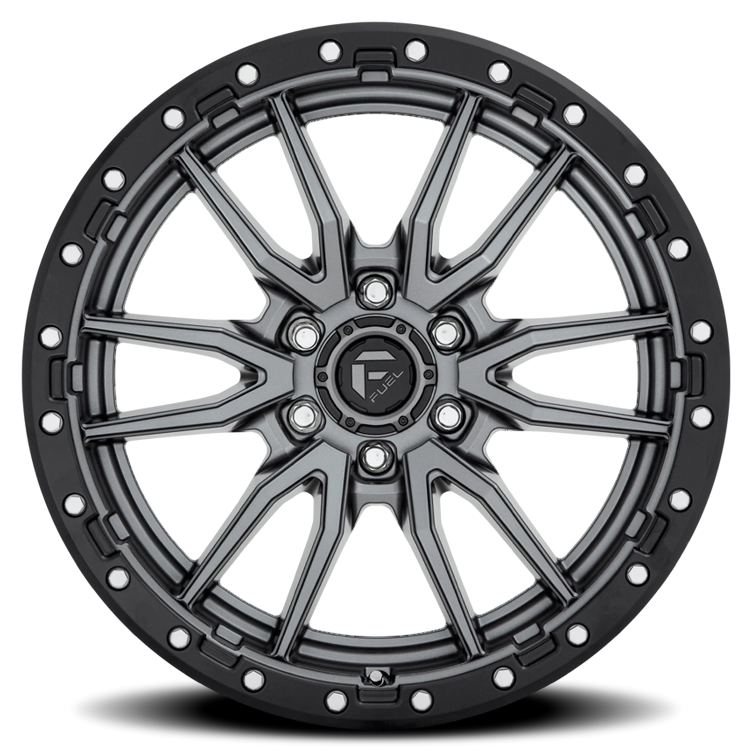 Fuel Rebel 18x9" 6x114.3mm 66.06mm CB +20mm Matte Gunmetal Black Bead Ring