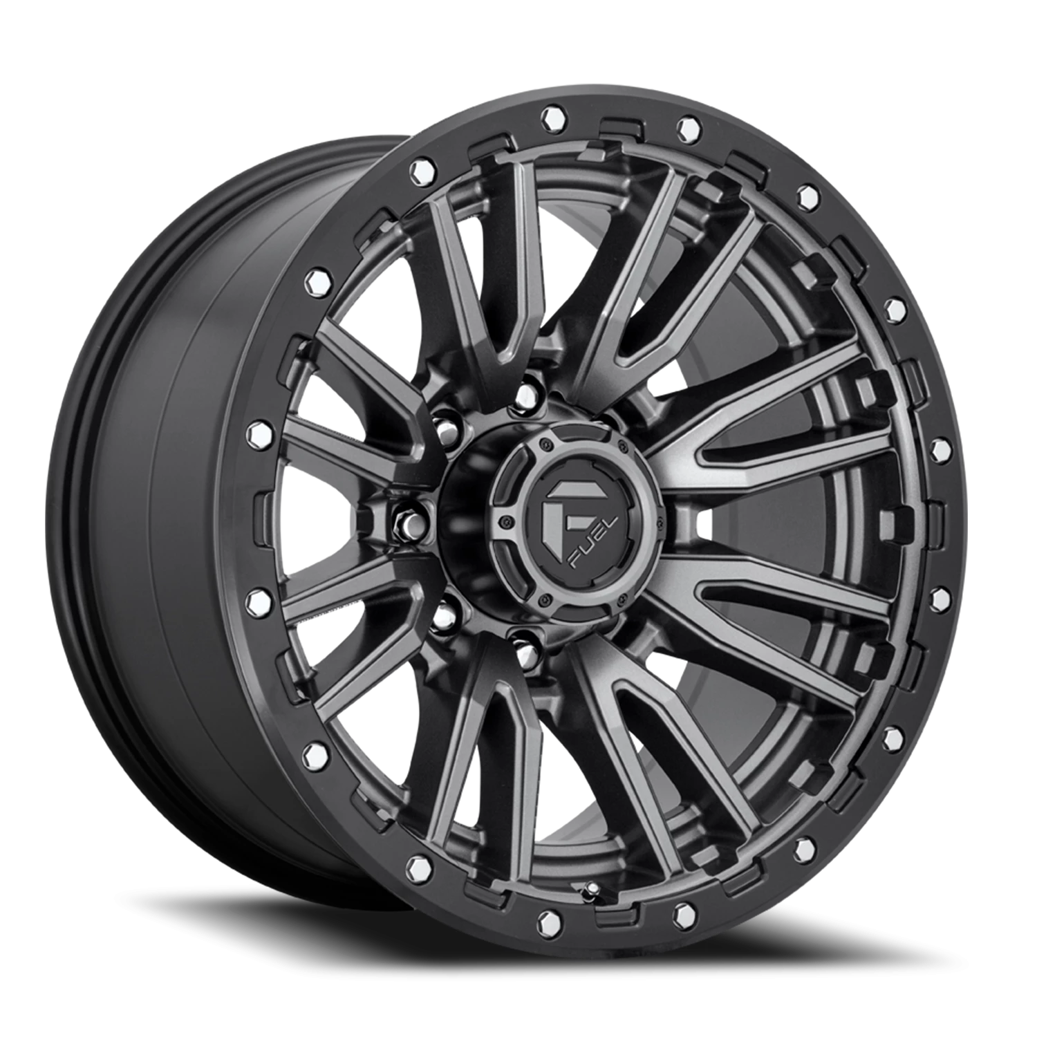 Fuel Rebel 20x9" 8x170mm 125.1mm CB +1mm Matte Gunmetal Black Bead Ring