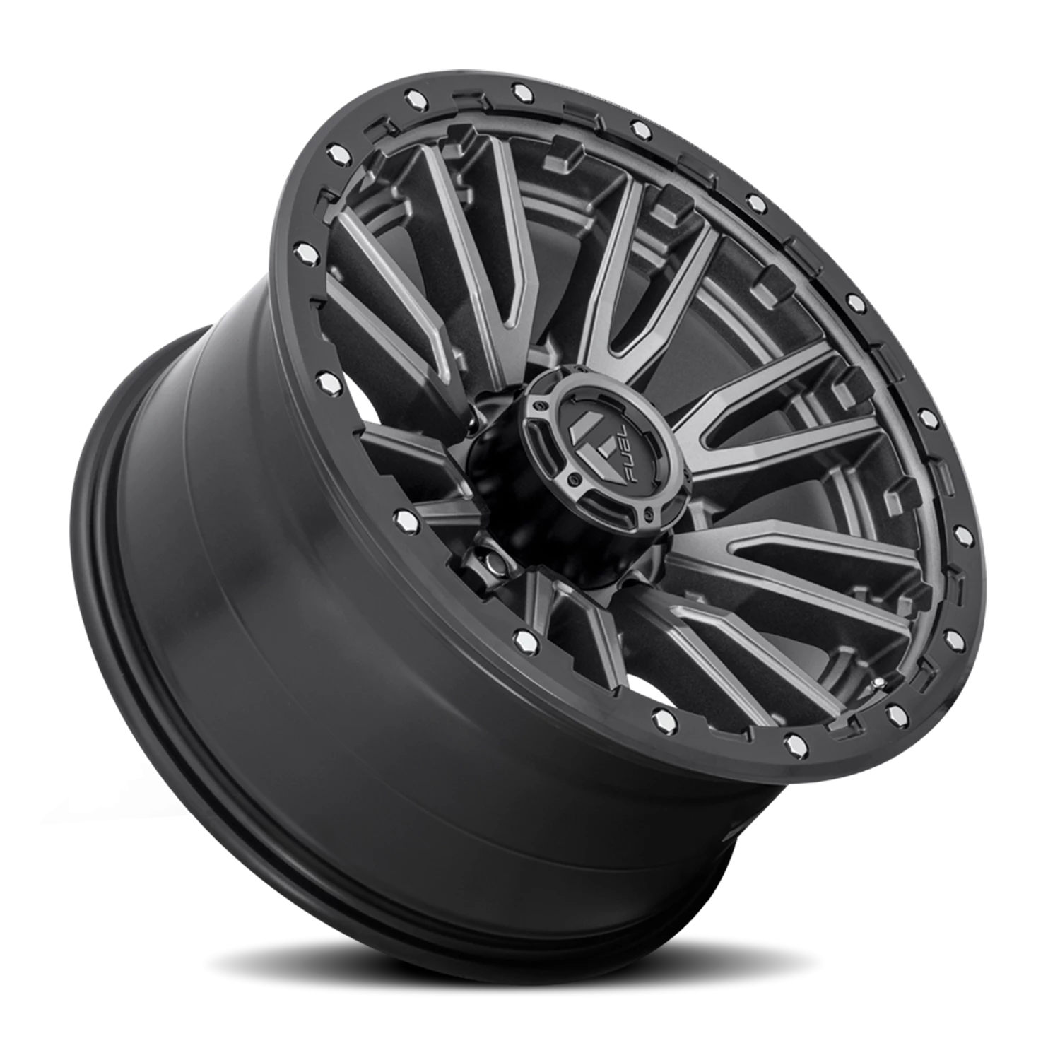 Fuel Rebel 22x10" 8x180mm 124.2mm CB -18mm Matte Gunmetal Black Bead Ring