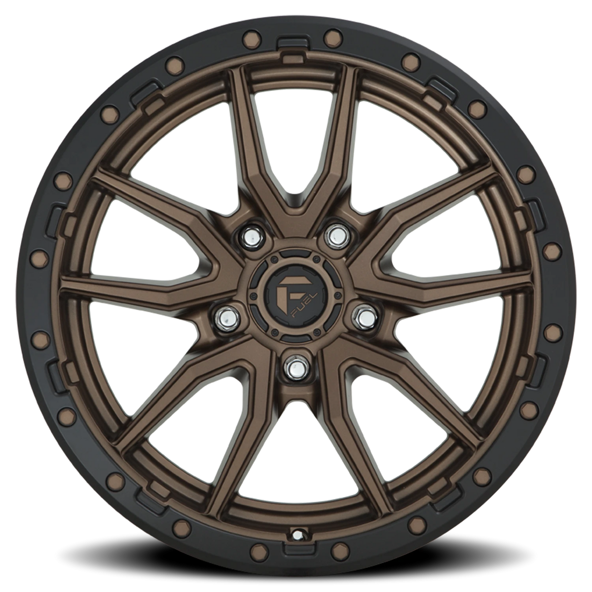 Fuel Rebel 17x9 +1 5x150mm 72.5mm Matte Bronze Black Bead Ring