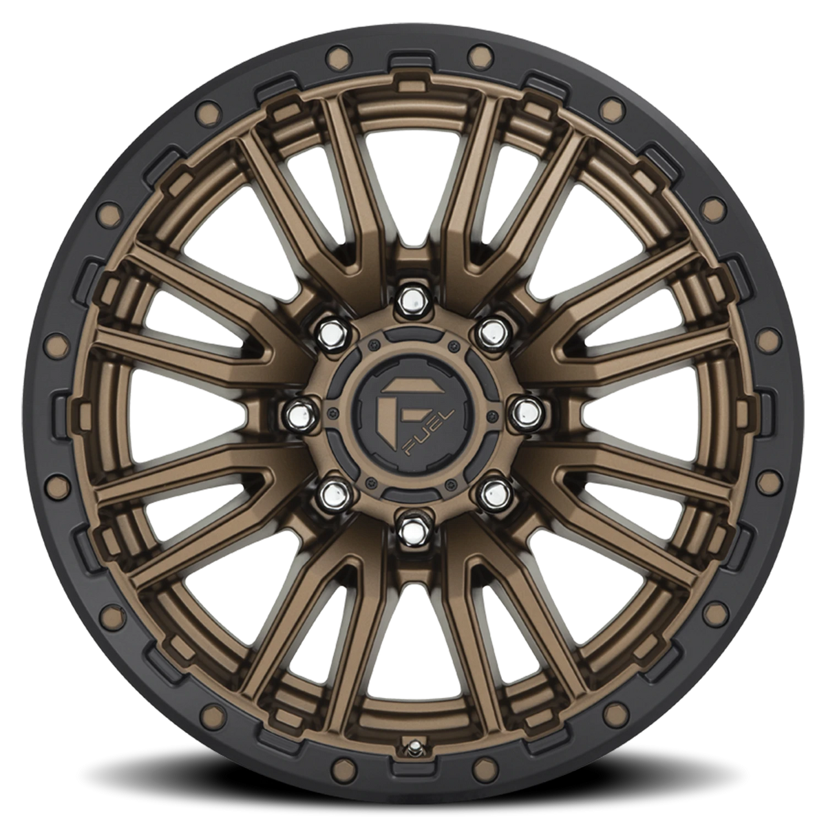 Fuel Rebel 22x10 -18 8x180mm 124.2mm Matte Bronze Black Bead Ring