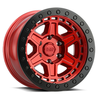 Black Rhino Reno Beadlock 17x8.5" 6x139.7mm 112.1mm CB -30mm Candy Red Black Ring-Black Bolts
